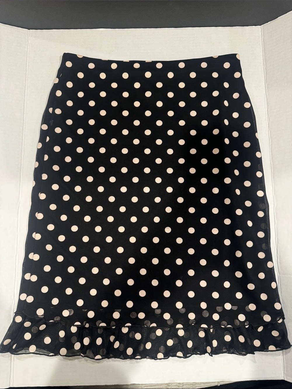Vintage Black Polka Dot tiered ruffle skirt